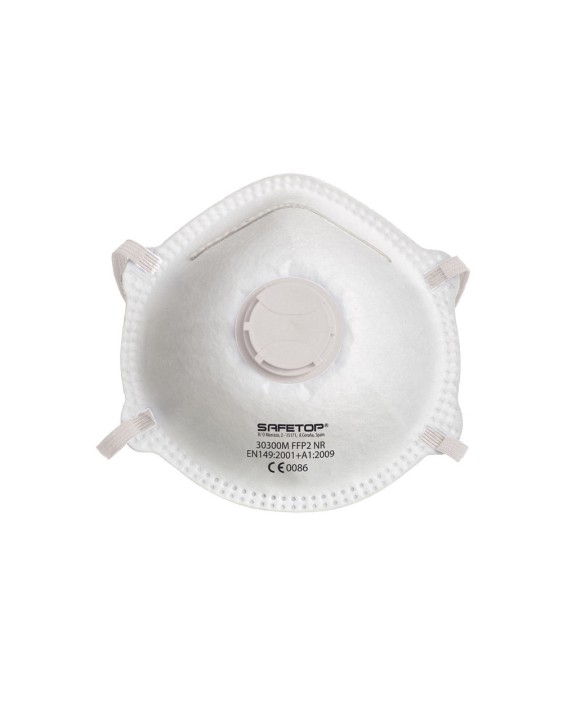 Mascarilla facial safetop ffp2 nr serie eme preformada con valvula sin grapas
