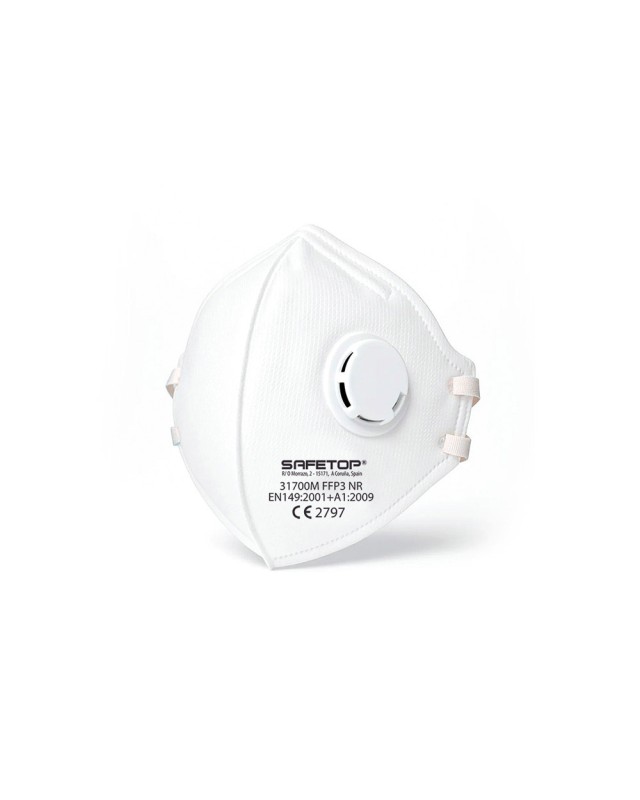 Mascarilla facial safetop ffp3 nr plegable vertical con valvula