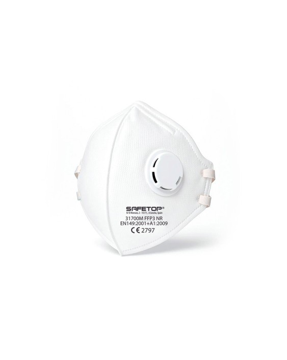 Mascarilla facial safetop ffp3 nr plegable vertical con valvula