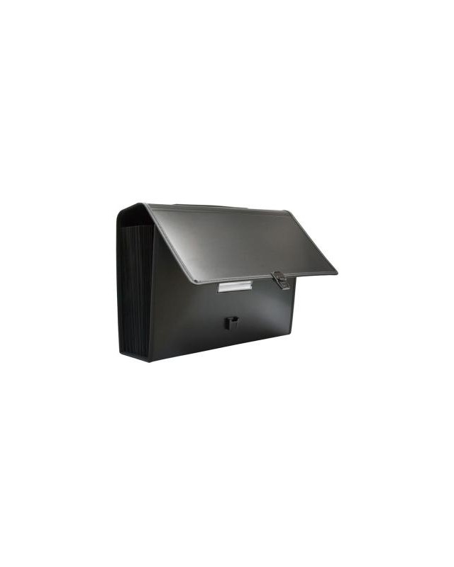Maletin clasificador office box polipropileno con asa 36 separadores negro