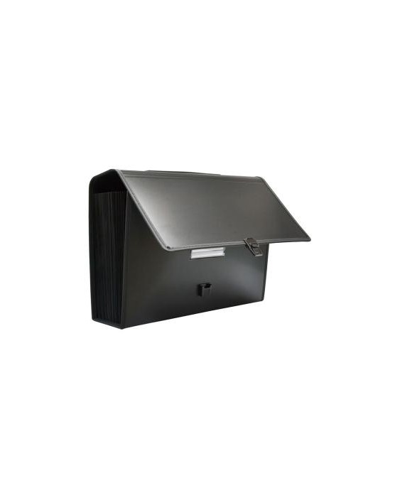 Maletin clasificador office box polipropileno con asa 36 separadores negro