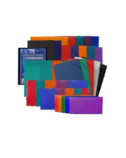 Carpeta gomas office box supra maxi recibos solapas polipropileno colores surtidos