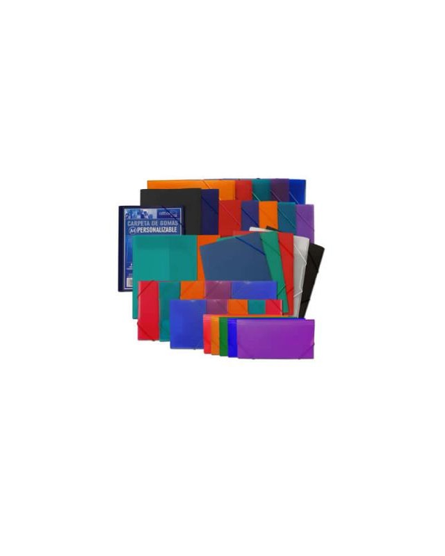 Carpeta gomas office box supra maxi recibos solapas polipropileno colores surtidos
