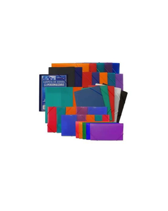 Carpeta gomas office box supra maxi recibos solapas polipropileno colores surtidos