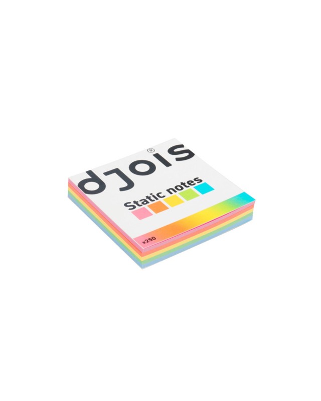 Bloc de notas electrostaticas quita y pon djois 75x75 mm 250 hojas 5 colores surtidos
