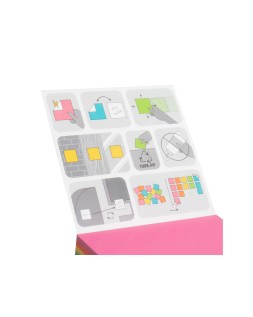 Bloc de notas electrostaticas quita y pon djois 75x75 mm 250 hojas 5 colores surtidos