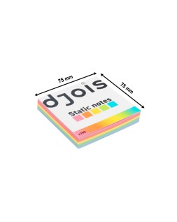 Bloc de notas electrostaticas quita y pon djois 75x75 mm 250 hojas 5 colores surtidos