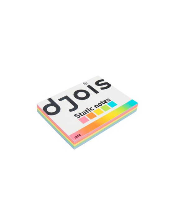Bloc de notas electrostaticas quita y pon djois 75x100 mm 250 hojas 5 colores surtidos
