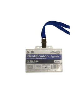Identificador con cordon office box con cordon de seguridad azul