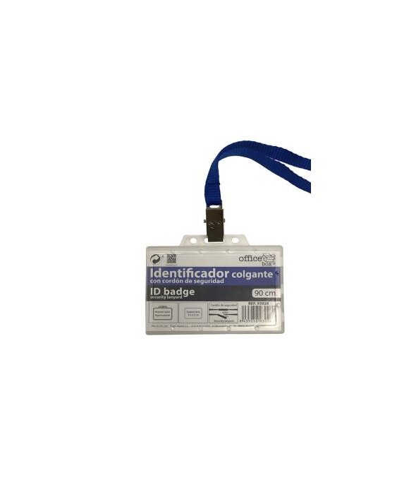 Identificador con cordon office box con cordon de seguridad azul