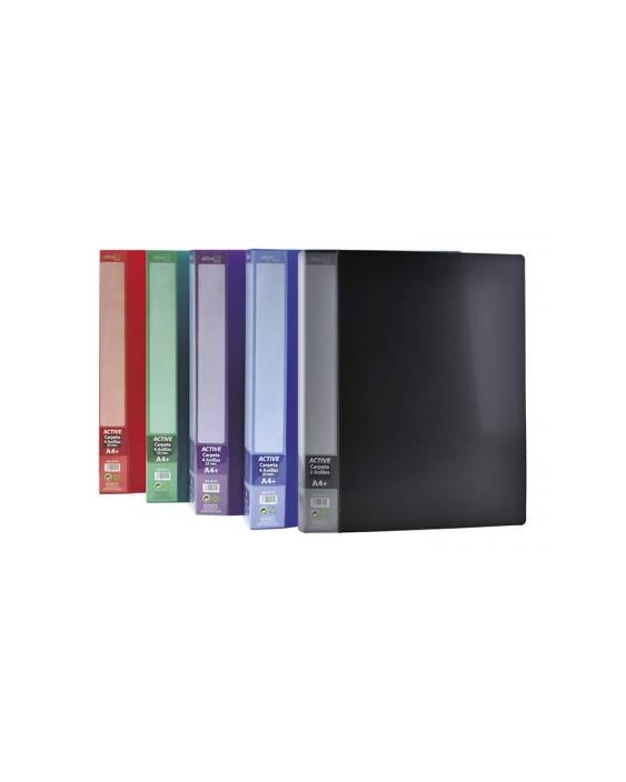 Carpeta 4 anillas de 16 mm office box active din a4 polipropileno colores surtidos