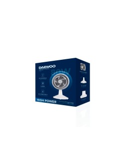 Ventilador sobremesa daewoo high speed 80w 3 velocidades diametro 25 cm base redonda color blanco