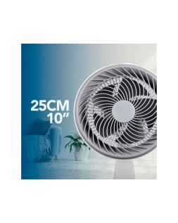 Ventilador sobremesa daewoo high speed 80w 3 velocidades diametro 25 cm base redonda color blanco