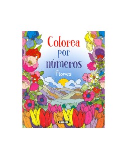 Cuaderno de colorear susaeta flores colorear por numeros 64 paginas 21,5x25 cm