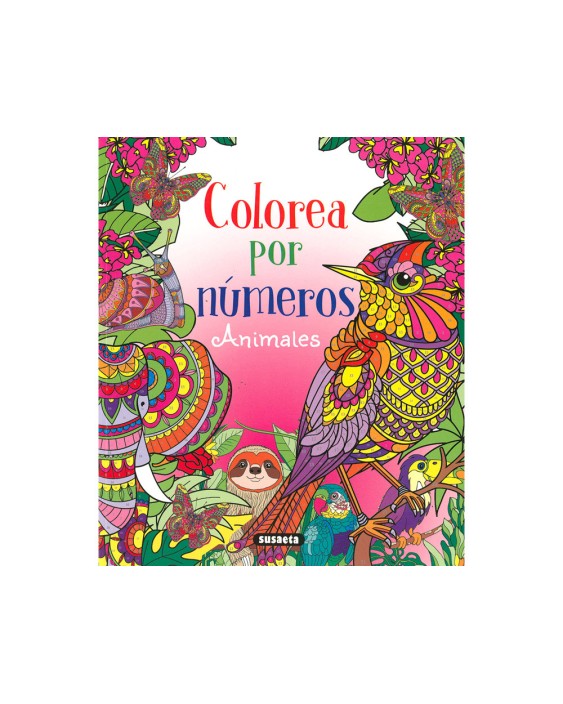 Cuaderno de colorear susaeta animales colorear por numeros 64 paginas 21,5x25 cm
