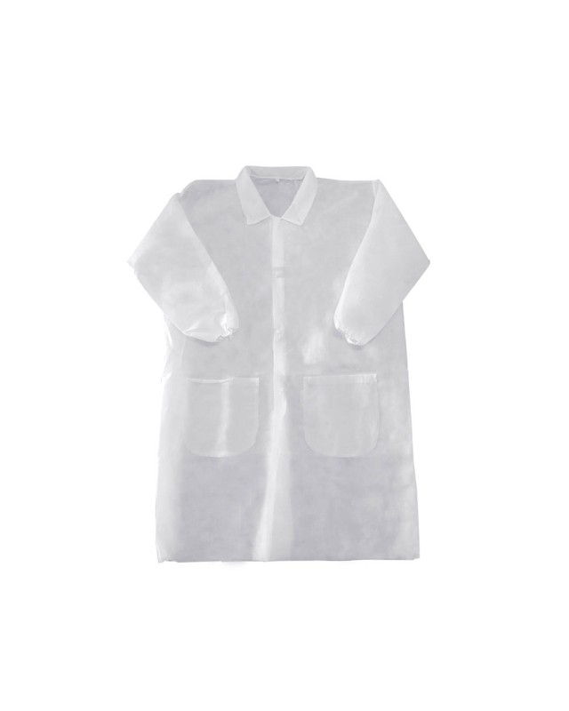 Bata de laboratorio safetop lab-coat polipropileno blanco 67x104 cm talla l