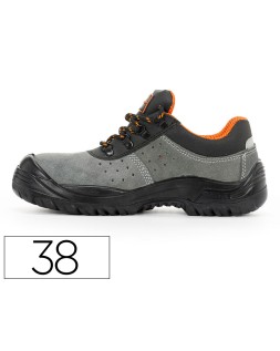 Zapatos de seguridad safetop tormio serraje cuero transpirable suela pu bidensidad s1 p sr talla 38