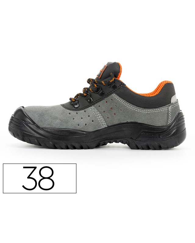 Zapatos de seguridad safetop tormio serraje cuero transpirable suela pu bidensidad s1 p sr talla 38