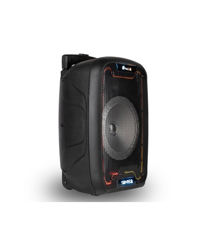 Altavoz ngs bluetooth wild samba portatil 30w con microfono con cable bateria y luces led micro usb usb aux