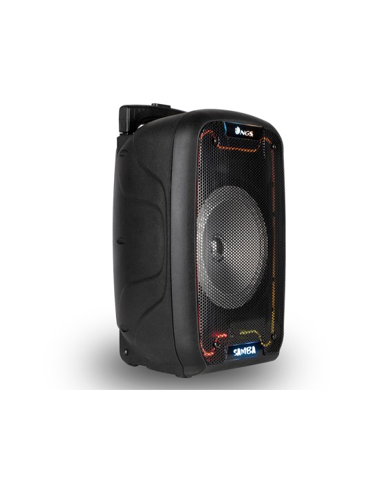 Altavoz ngs bluetooth wild samba portatil 30w con microfono con cable bateria y luces led micro usb usb aux