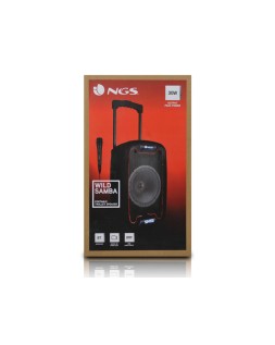 Altavoz ngs bluetooth wild samba portatil 30w con microfono con cable bateria y luces led micro usb usb aux
