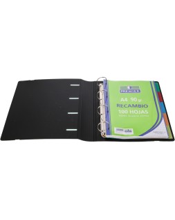 Carpeta 4 anillas 40 mm mixtas mariola polyfoam din a4 con recambio 100 h 90 gr separadores 6 posiciones