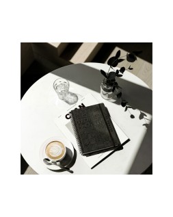 Agenda oficina liderpapel 2027 espiral syros dia pagina a5 bilingue 60g papel fsc black