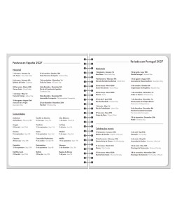 Agenda oficina liderpapel 2027 espiral syros dia pagina a5 bilingue 60g papel fsc red