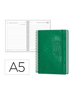 Agenda oficina liderpapel 2027 espiral syros dia pagina a5 bilingue 60g papel fsc design 4