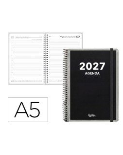 Agenda oficina liderpapel 2027 espiral personalizable dia pagina a5 bilingue 70g papel fsc design 1