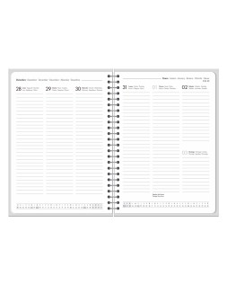 Agenda oficina liderpapel 2027 espiral personalizable semana vista a5 bilingue 70g papel fsc design 1