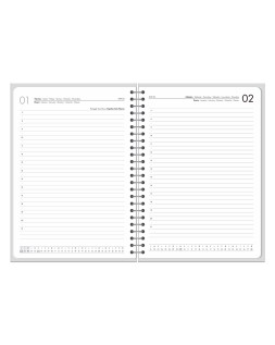 Agenda oficina liderpapel 2027 encuadernada coffe dia pagina a5 bilingue 70g papel fsc design 2