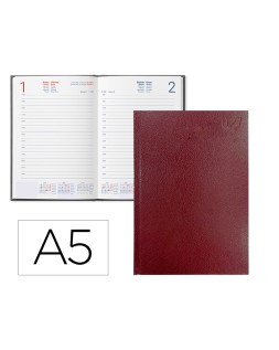 Agenda oficina liderpapel 2027 encuadernada corfu dia pagina a5 bilingue 60g papel fsc red