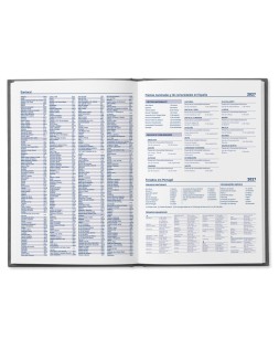 Agenda oficina liderpapel 2027 encuadernada creta dia pagina 170x240 mm bilingue 70g papel fsc blue