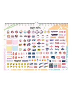 Planning mensual liderpapel teens 2027 440x320 mm con pegatinas lomo engomado papel 128 g
