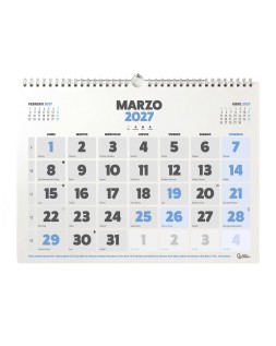 Calendario pared liderpapel clasico 2027 espiral 440x320 mm papel 128 g
