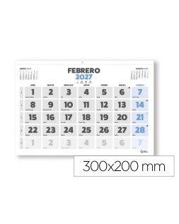 Calendario pared liderpapel clasico 2027 lomo engomado 300x200 mm papel 105 g
