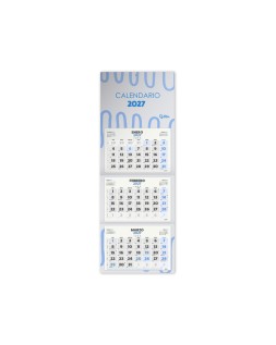 Calendario pared liderpapel 3 meses vista 2027 plegable 200x300 mm papel 105 g