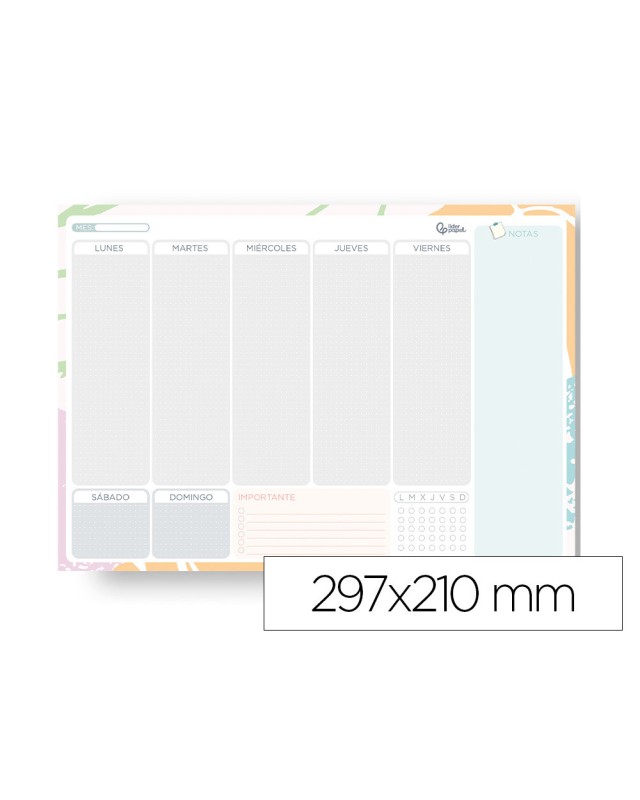 Planning semanal liderpapel teens 2027 297x210 mm con pegatinas papel 104 g