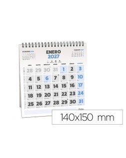 Calendario espiral triangular liderpapel de sobremesa serie clasico 2027 140x150 mm papel 128 g