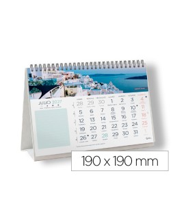 Calendario espiral triangular liderpapel de sobremesa imagenes ciudades 2027 190x190 mm papel 128 g con