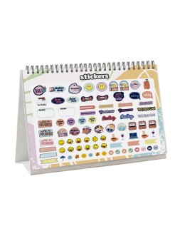 Calendario espiral triangular liderpapel de sobremesa serie joven 2027 180x140 mm papel 128 g con pegatinas