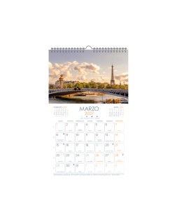 Calendario espiral pared liderpapel imagenes ciudades 2027 para escribir 250x400 mm papel 157 g
