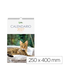 Calendario espiral pared liderpapel imagenes gatos 2027 para escribir 250x400 mm papel 157 g