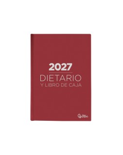 Dietario liderpapel 2027 cuarto 150x215 mm dia pagina bilingue color rojo papel 70 g fsc