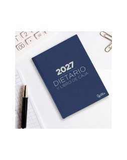 Dietario liderpapel 2027 cuarto 150x215 mm dia pagina bilingue color rojo papel 70 g fsc