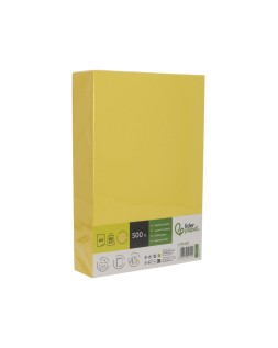 Papel color liderpapel din a4 80 gr amarillo intenso paquete de 500 hojas