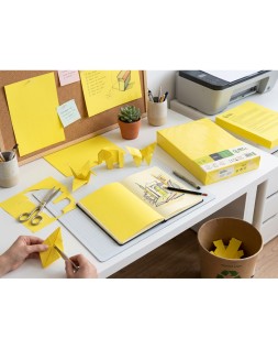 Papel color liderpapel din a4 80 gr amarillo intenso paquete de 500 hojas