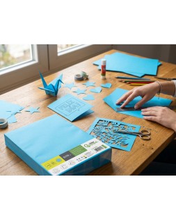Papel color liderpapel din a4 80 gr azul intenso paquete de 500 hojas