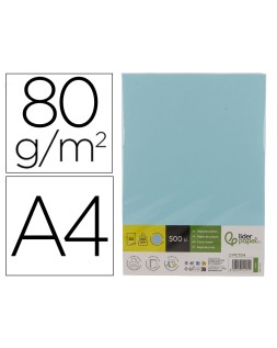 Papel color liderpapel din a4 80 gr celeste paquete de 500 hojas
